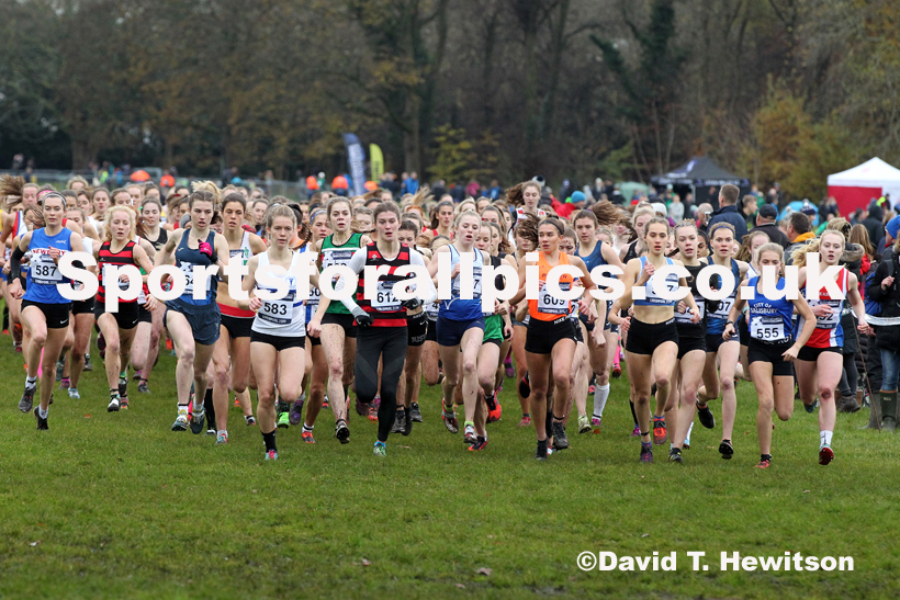 Womens under-17s and under-20s, 2019 European Cross Country Trials and British Cross Challenge, Sefton Park, Liverpool.  Photo: David T. Hewitson/Sports for All Pics